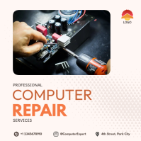 White Computer Repair Services Instagram Post Template