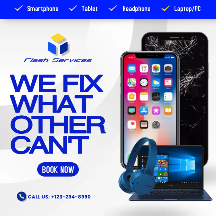 Computer/Phone services Template | PosterMyWall