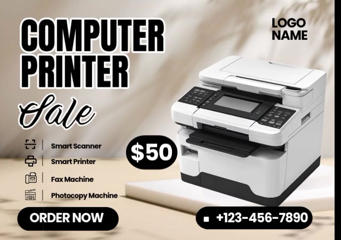 Computer Printer Sale A4 template
