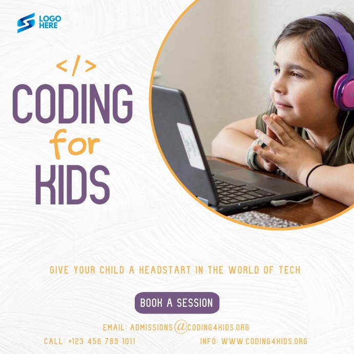 Computer Programing Coding classes for kids Template | PosterMyWall