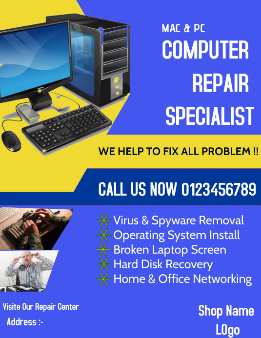 Copia de Computer repair Ad | PosterMyWall