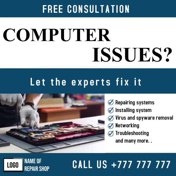 Computer Repair Ad Instagram Video Template | PosterMyWall