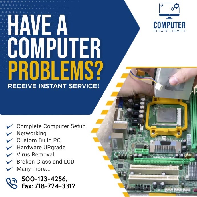 Computer Repaire Post Computer Repair Ad Social Media Post Template | PosterMyWall