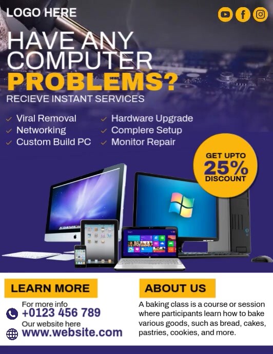 Computer Repair Ads Template | PosterMyWall