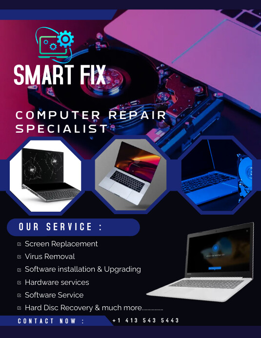 Computer repair ads Template | PosterMyWall