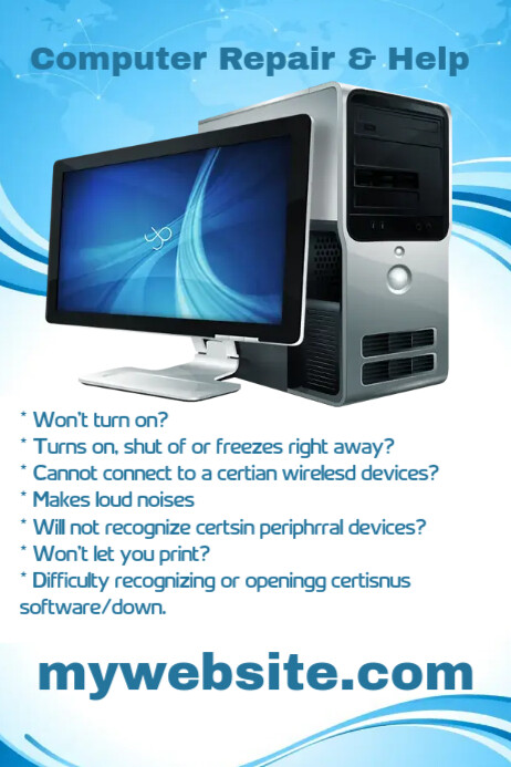 Computer Repair and Online Help Template | PosterMyWall