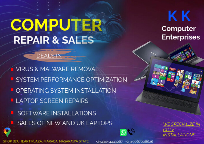 COMPUTER REPAIR AND SALES Template | PosterMyWall