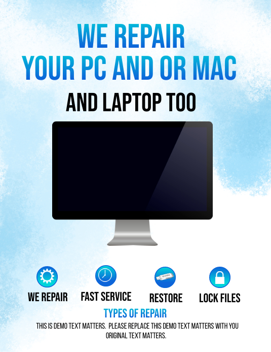 Computer Repair and Service Template | PosterMyWall