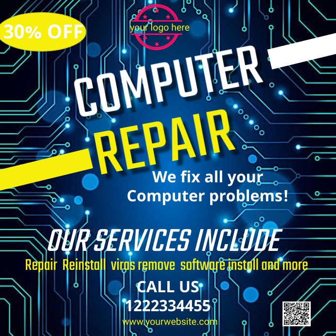 Computer Repaire Post Computer repair Template | PosterMyWall