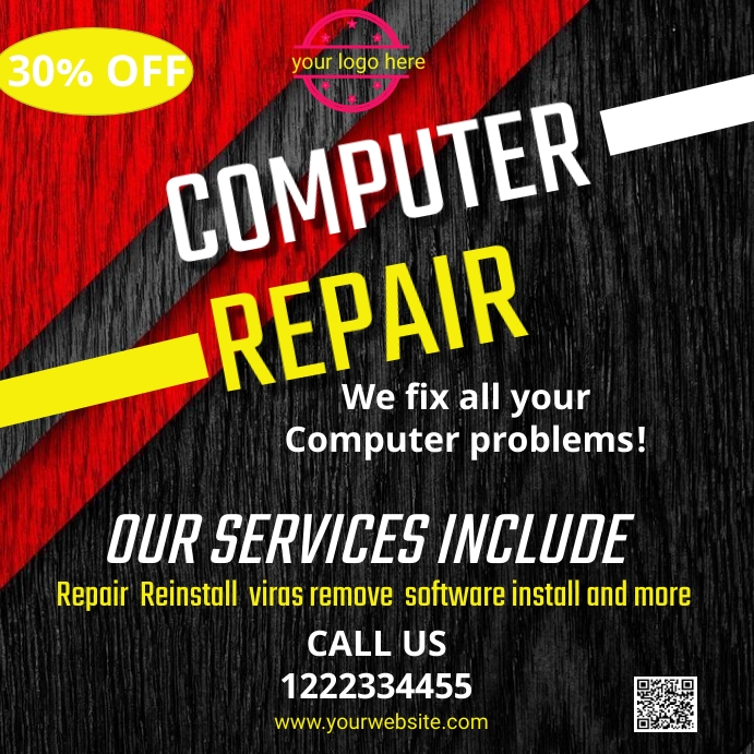 Computer Repair Template PosterMyWall