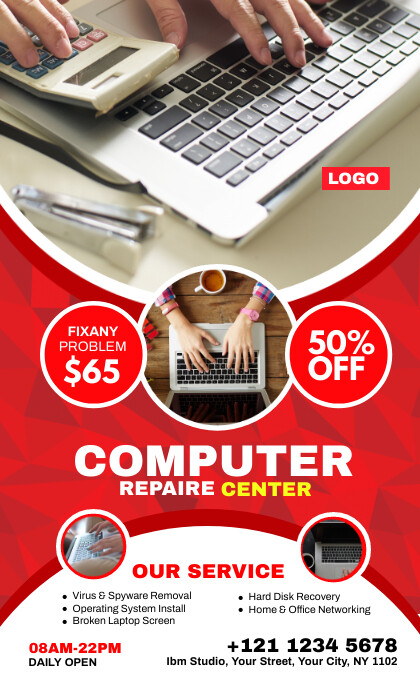COMPUTER REPAIR Template | PosterMyWall