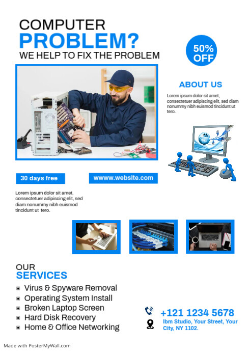 COMPUTER REPAIR Template | PosterMyWall