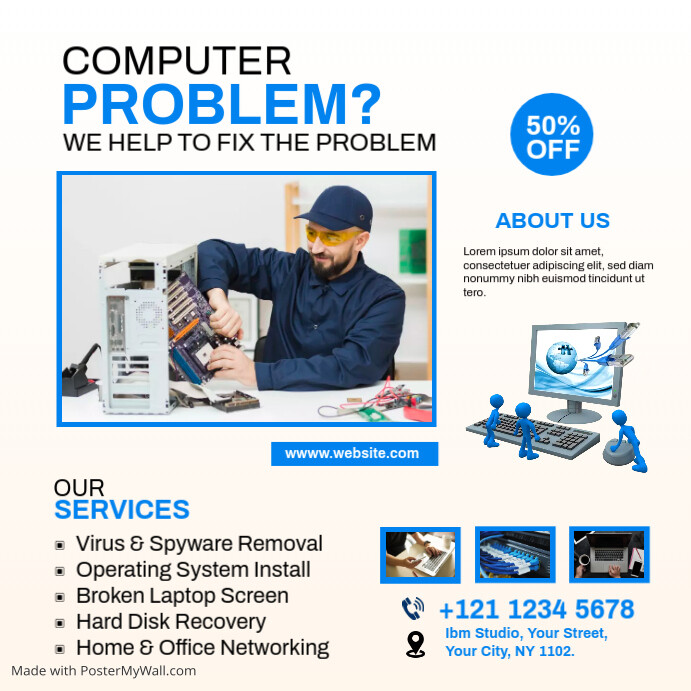 COMPUTER REPAIR Template | PosterMyWall