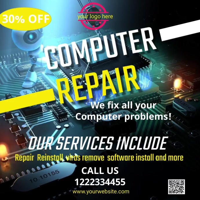 Computer repair Template | PosterMyWall