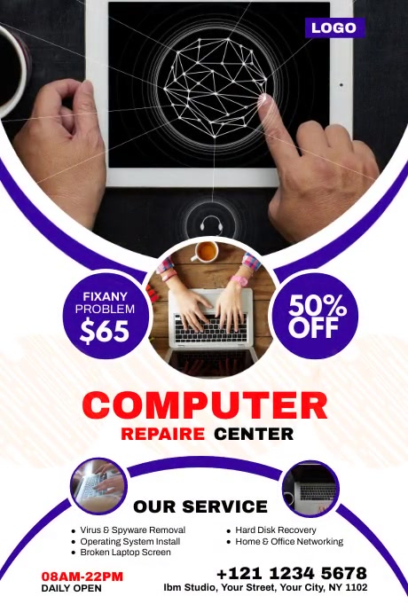 COMPUTER REPAIR Template | PosterMyWall