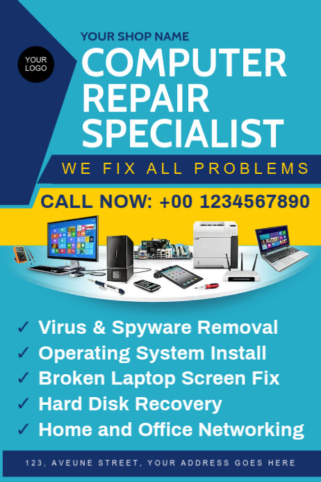 Computer Repair Stickers Copy of Computer Repair | PosterMyWall
