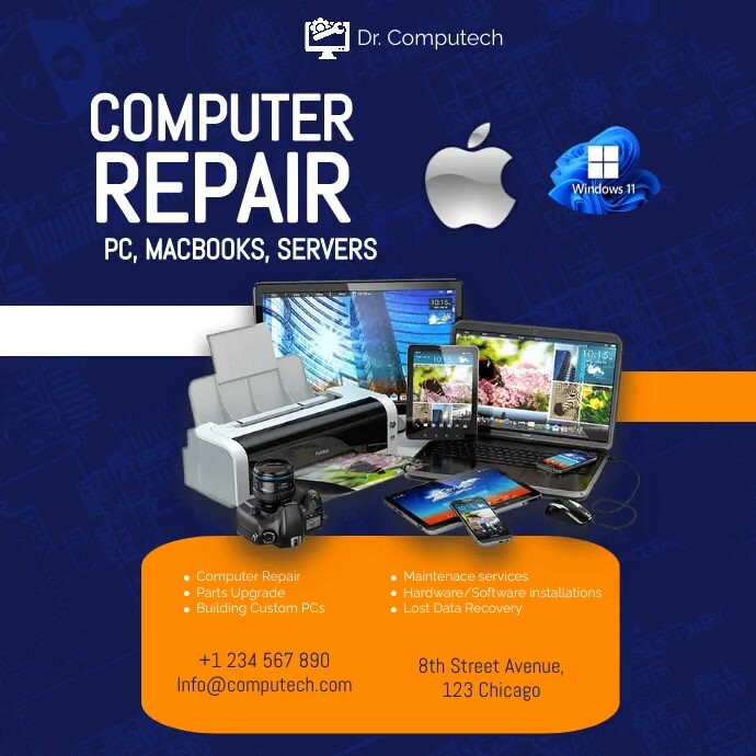 computer repair Template | PosterMyWall