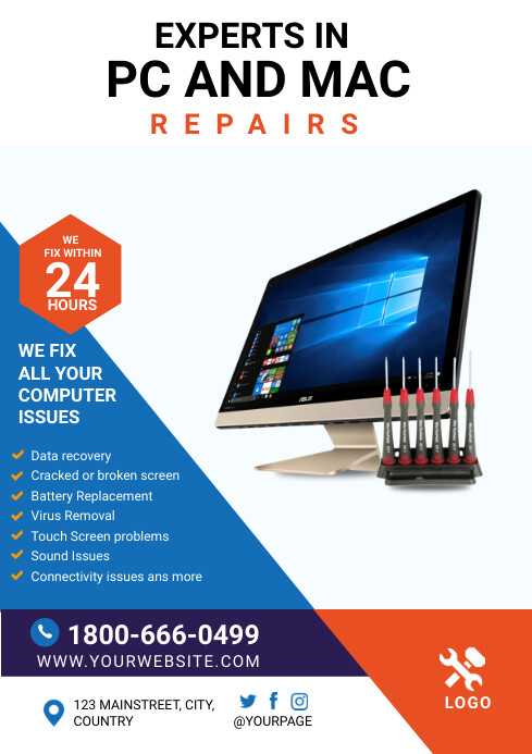 Computer Repair Template PosterMyWall