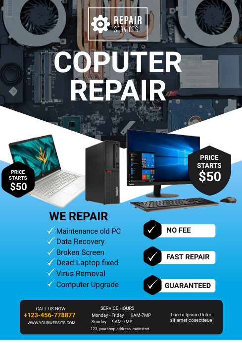 computer repair Template | PosterMyWall