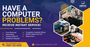 Computer Repair Facebook Post Design template