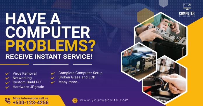 Computer Repair Facebook Post Design Template | PosterMyWall