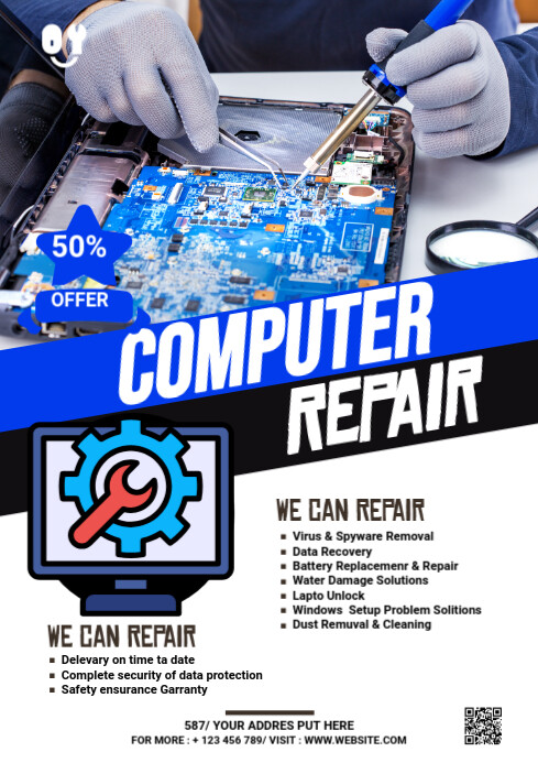 Computer Repair Flyer Template | PosterMyWall