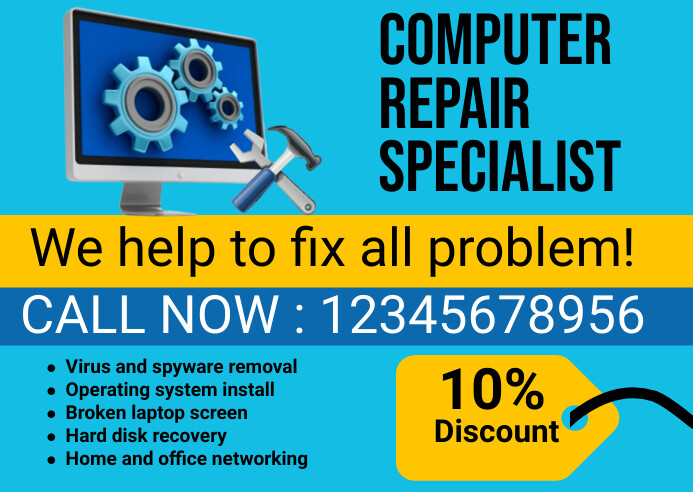Copy of computer repair flyer | PosterMyWall