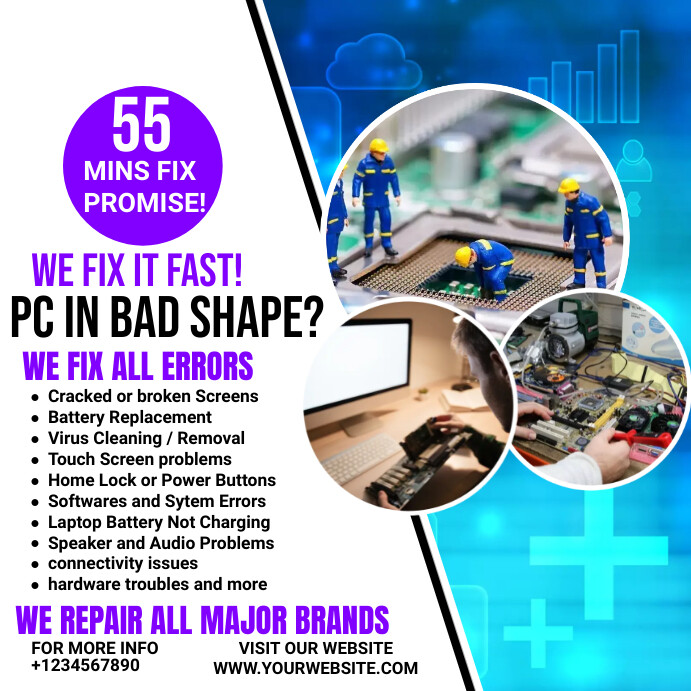 Computer Fix Flyer COMPUTER REPAIR FLYER Template | PosterMyWall