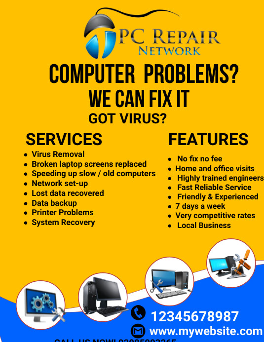 Copy of computer repair flyer | PosterMyWall