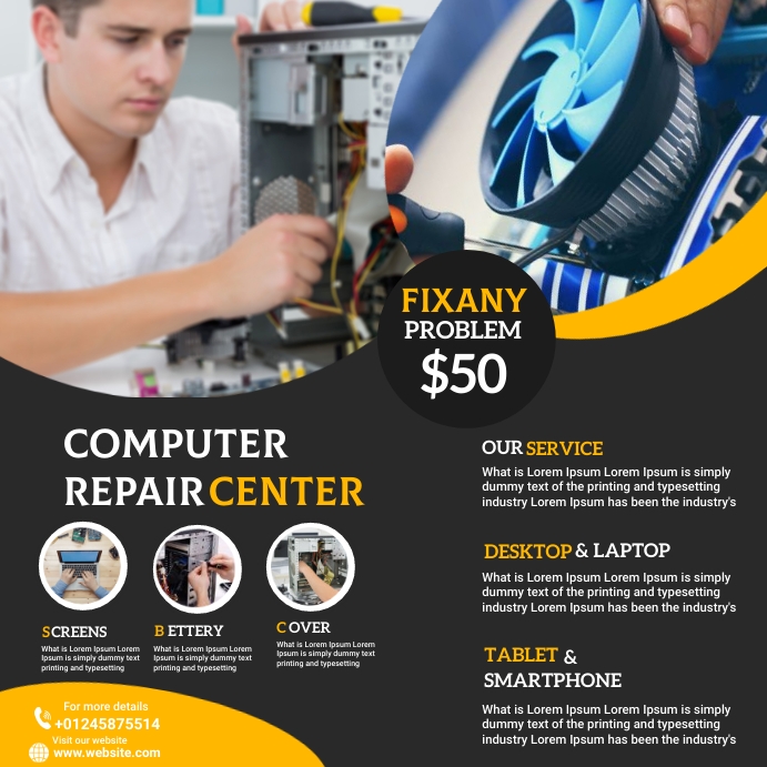 computer repair flyer Template | PosterMyWall
