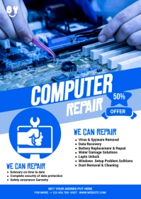 Computer Repair Flyer A6 template