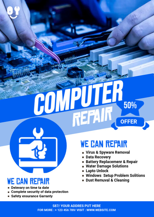 Computer Repair Flyer Template | PosterMyWall