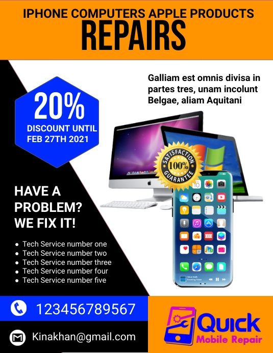 computer repair flyer template