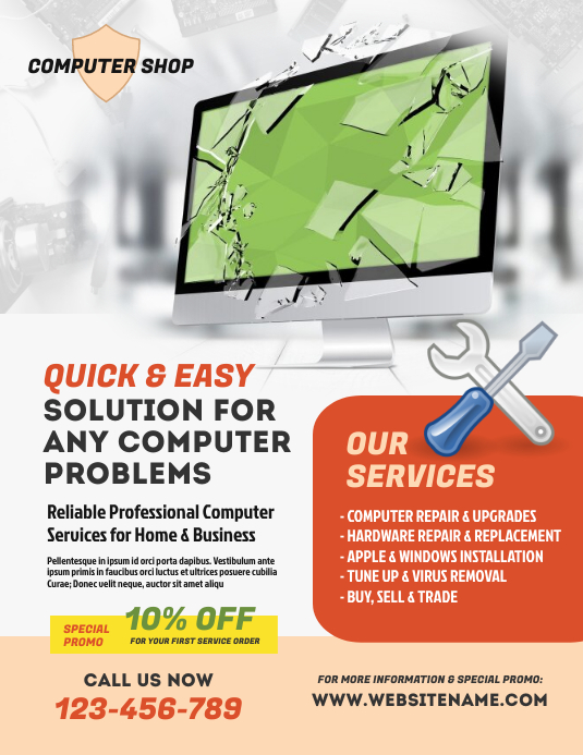 Computer Repair Flyer Template | PosterMyWall
