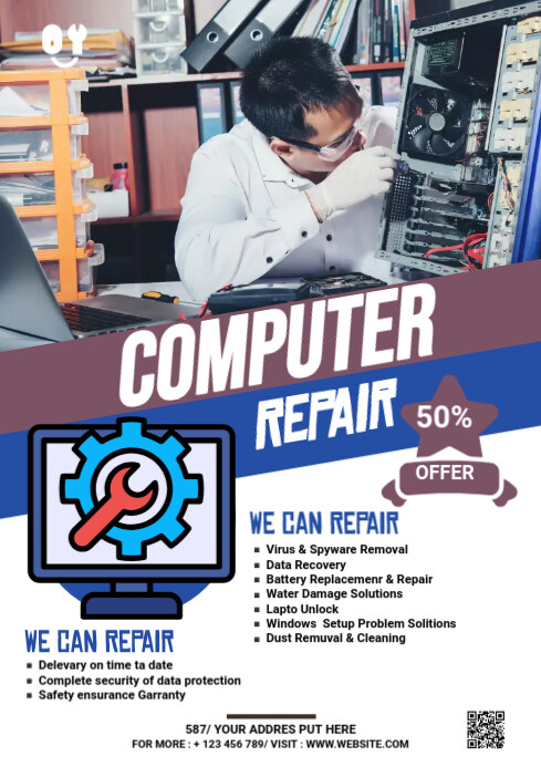 Computer Repair Flyer Template | PosterMyWall