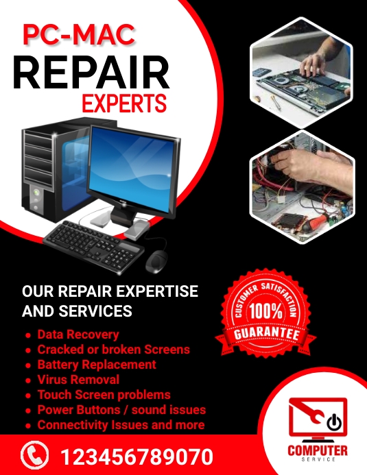 Copia de computer repair flyer | PosterMyWall