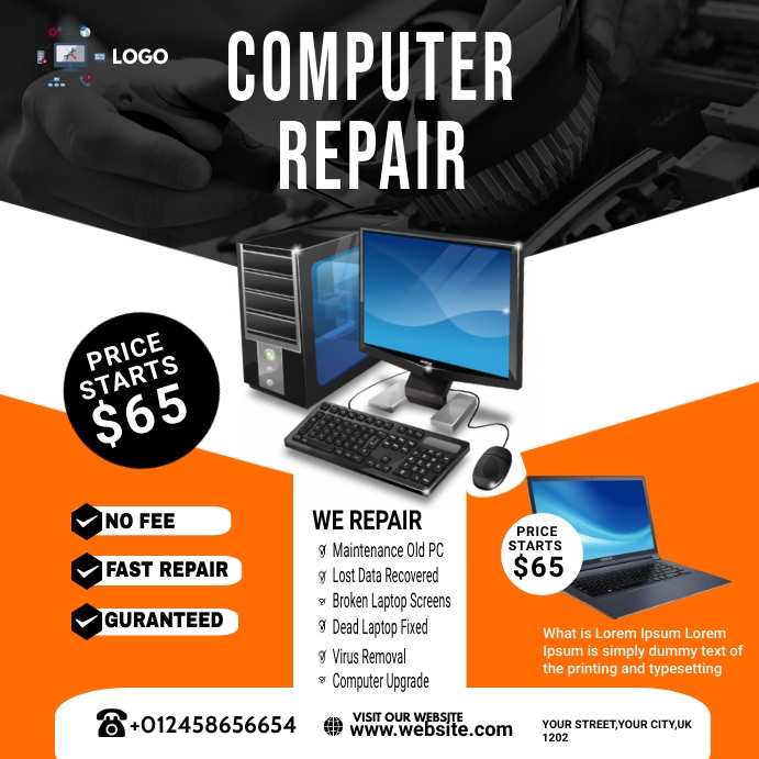 Copy of computer repair flyer | PosterMyWall