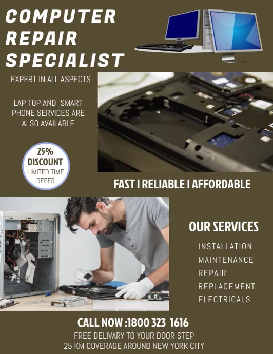 Copy of COMPUTER REPAIR FLYER DESIGN | PosterMyWall