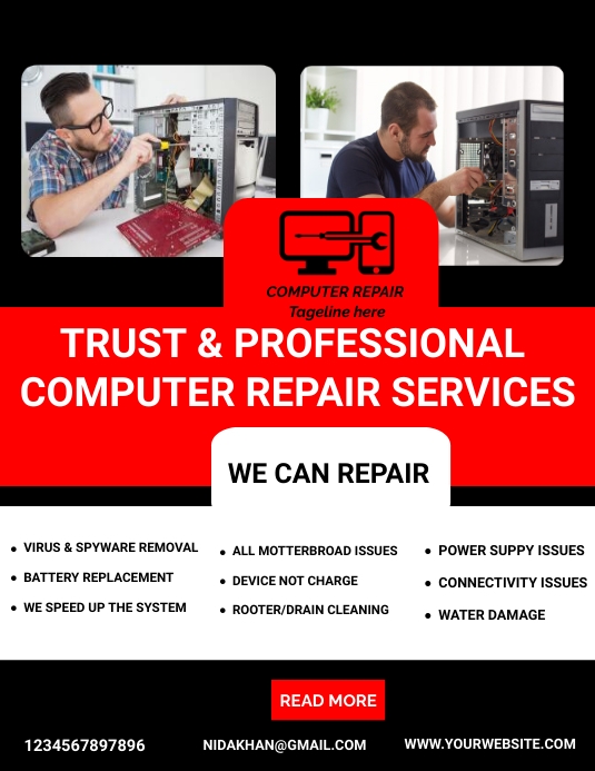 Image 17 for Computer Repair Flyer Template Word