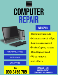 computer repair poster design flyer Template | PosterMyWall