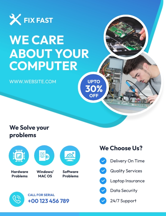 Computer Repair flyer Template | PosterMyWall