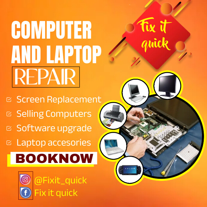 Computer Fix Flyer computer repair flyer Template | PosterMyWall