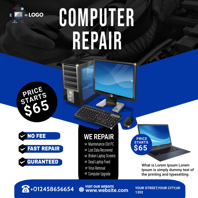 Copy of computer repair flyer | PosterMyWall