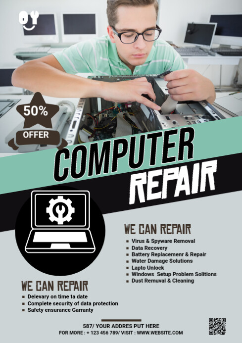 Computer Repair Flyer Template | PosterMyWall