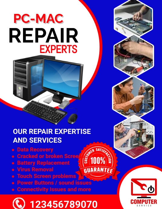 Copia de computer repair flyer | PosterMyWall