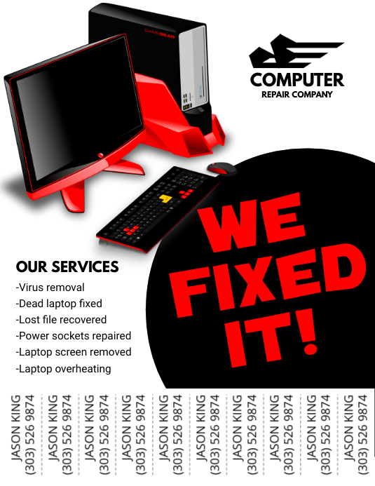 Computer Repair Flyer Template PosterMyWall