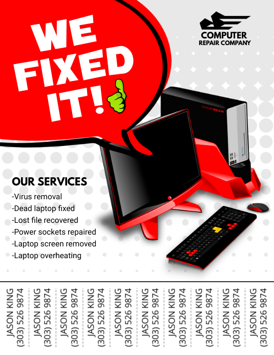 Plantilla De Flyer De Reparacion De Computadoras Postermywall