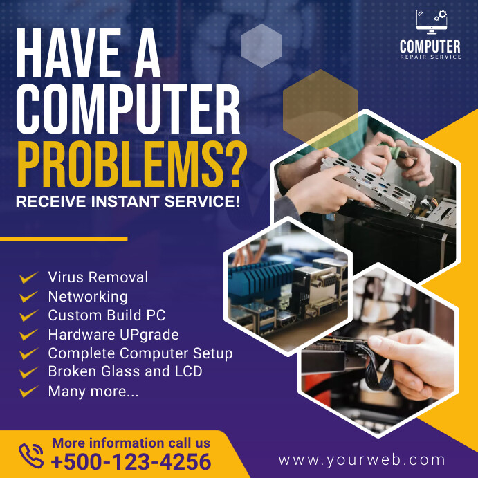 Computer Post Ideas Computer Repair Instagram Post Design Template | PosterMyWall