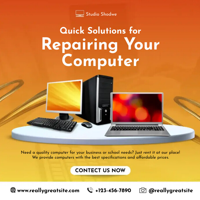 Computer Repaire Post Copy of Computer Repair Instagram Post | PosterMyWall