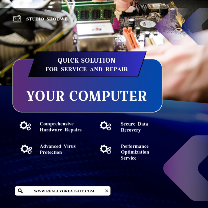 Computer Repair Instagram Post Template | PosterMyWall